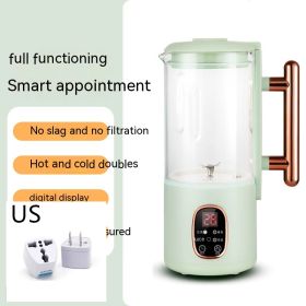 Broken Wall Soybean Milk Machine Household Small Mini Multi-function Full Heating Automatic Cleaning (Option: Fresh Green-Suit-US 220V)