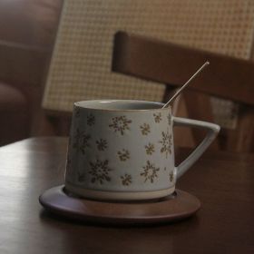 Retro Ceramic Fambe Ear-hanging Coffee Cup (Option: Snowflake Suit-301 400ml)