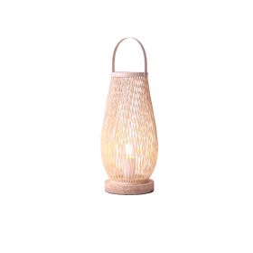 Japanese Style Hotel Bedside Lamp Modern Minimalist Bamboo Weaving (Option: 15X45CM-220V US)