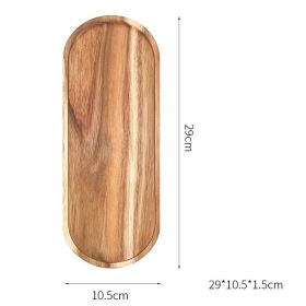 Japanese Simple Walnut Tray Household Solid Wood Retro Tray (Option: Oval 02)