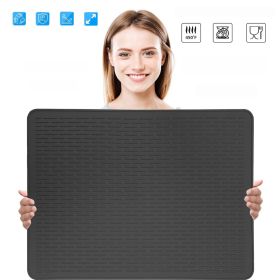 Silicone Large Multifunctional Table Top Heat Proof Mat (Option: Black-Medium)