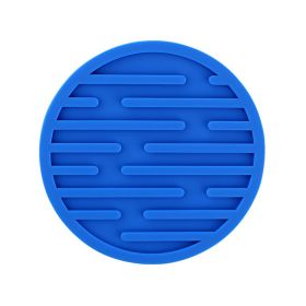 Striped Round Silicone Coaster Set (Option: Blue-6 Pad Bags)