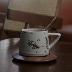 Retro Ceramic Fambe Ear-hanging Coffee Cup (Option: Feather Suit-301 400ml)