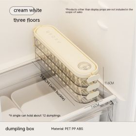 Gap Instant  Dumpling Storage Box Refrigerator Household Food Grade (Option: Cream White Three Layers)