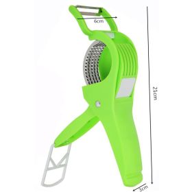 Kitchen Gadgets Vegetable Salad Fruit Slicer Cucumber Ham Banana Splitter Peeler (Color: Green)