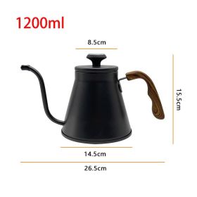 12L Hand Made Coffee Maker 304 Stainless Steel (Option: Black-1200ML)