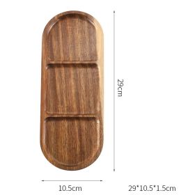 Japanese Simple Walnut Tray Household Solid Wood Retro Tray (Option: Oval 03)