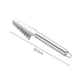 Fish Scale Planer Fish Scale Peeler Stainless Steel Gadget For Scraping Fish Scales Scale Device Scale Scale Brush Household Tool Fish Knife (Option: Trapezoidal Scales Scraper)