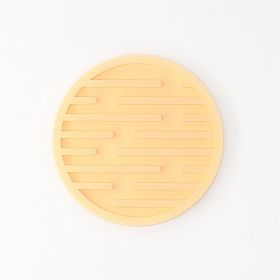 Striped Round Silicone Coaster Set (Option: Nordic Yellow-6 Pad Bags)