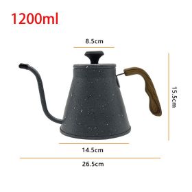 12L Hand Made Coffee Maker 304 Stainless Steel (Option: Rock Ash-1200ML)