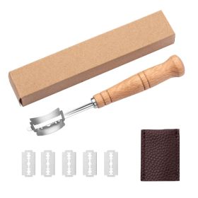 Wooden Handle Arc Bread Cutter Creative Style Stainless Steel Repair Knife (Option: Paper Box Packaging)