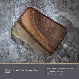 Black Walnut Resin Rectangular Household Fruit Solid Wood Small Tea Table Tray (Option: Walnut Transparent Square 29cm)