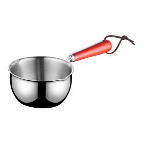 Stainless Steel Oil Splashing Pot Wooden Handle (Option: 120ML 410material)