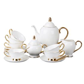 Bone China Gold-painted Coffee Cup And Saucer Afternoon Tea Tea Set (Color: Gold)