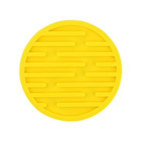 Striped Round Silicone Coaster Set (Option: Yellow-6 Pad Bags)