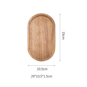 Japanese Simple Walnut Tray Household Solid Wood Retro Tray (Option: Oval 01)