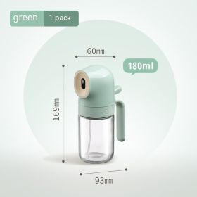 Glass Spray Oil Bottle Jar Anti-leakage Air Fryer (Option: Green 180ml)