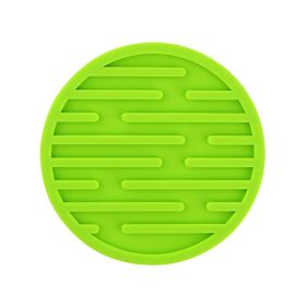 Striped Round Silicone Coaster Set (Option: Green-6 Pad Bags)