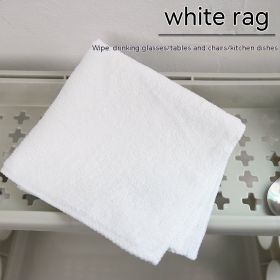 Kitchen Clean Water Absorption Lint-free Microfiber Rag (Option: White-30x 30cm 5 Pieces)